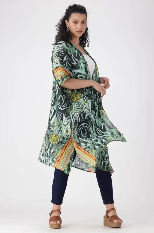 Layla Printed Kimono _ 145474 _ Multi sold by Dunns product image thumbnail 4