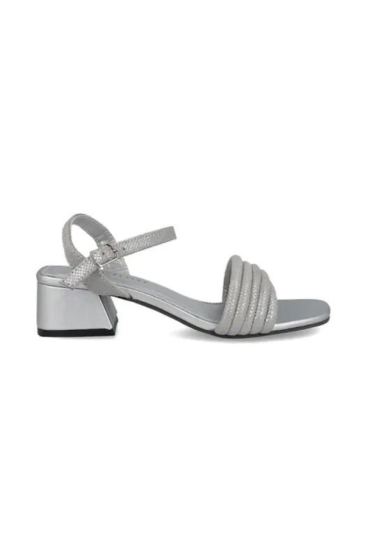 Giselle Block  Heel Sandal _ 150645 _ Silver sold by Dunns