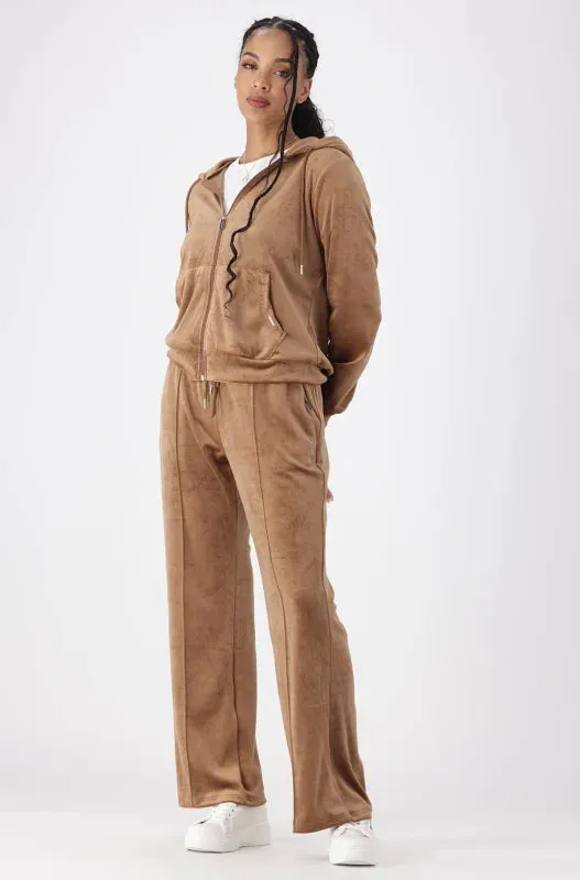 Britney Velour Zip Tru Hoodie _ 145732 _ Taupe sold by Dunns product image thumbnail 5