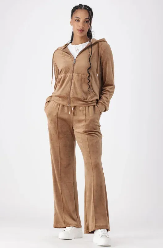 Britney Velour Zip Tru Hoodie _ 145732 _ Taupe sold by Dunns product image thumbnail 4