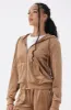 Britney Velour Zip Tru Hoodie _ 145732 _ Taupe sold by Dunns