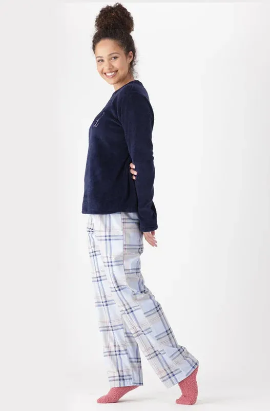 Sasha Fleece Flannel Sleep Set _ 147140 _ Navy sold by Dunns product image thumbnail 5
