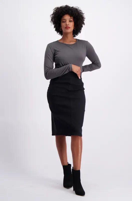 Cleo Crew Neck Tee _ 127508 _ Charcoal sold by Dunns product image thumbnail 5