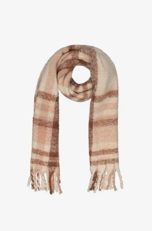 Hayley Check Blanket Scarf _ 147886 _ Brown sold by Dunns