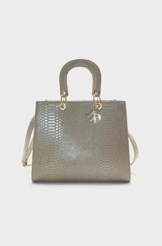 Angela Large Tote Bag _ 143740 _ Stone sold by Dunns