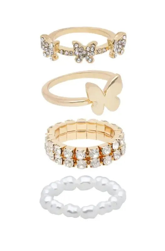Briana Butterfly Ring Set _ 137286 _ Gold sold by Dunns