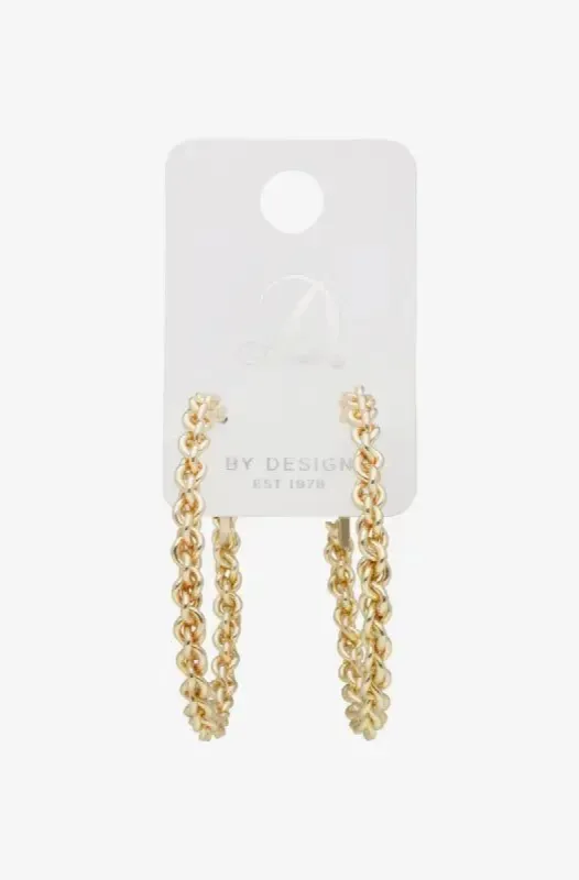 Jayden Dinamante Hoop Single Earrings _ 141921 _ Gold sold by Dunns