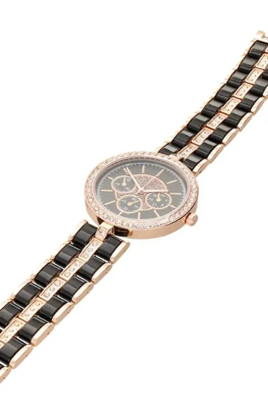 Jenna 2 Tone Metal Strap Watch _ 148242 _ Black sold by Dunns