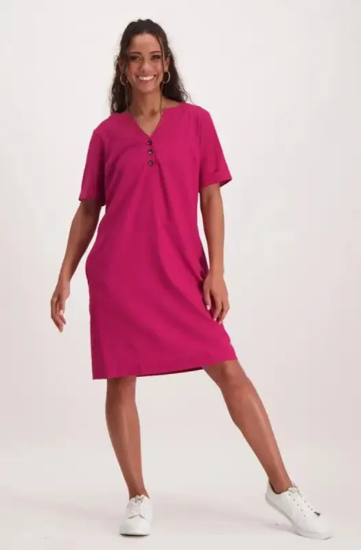 Lillian Shift Linen  Dress _ 140921 _ Purple sold by Dunns