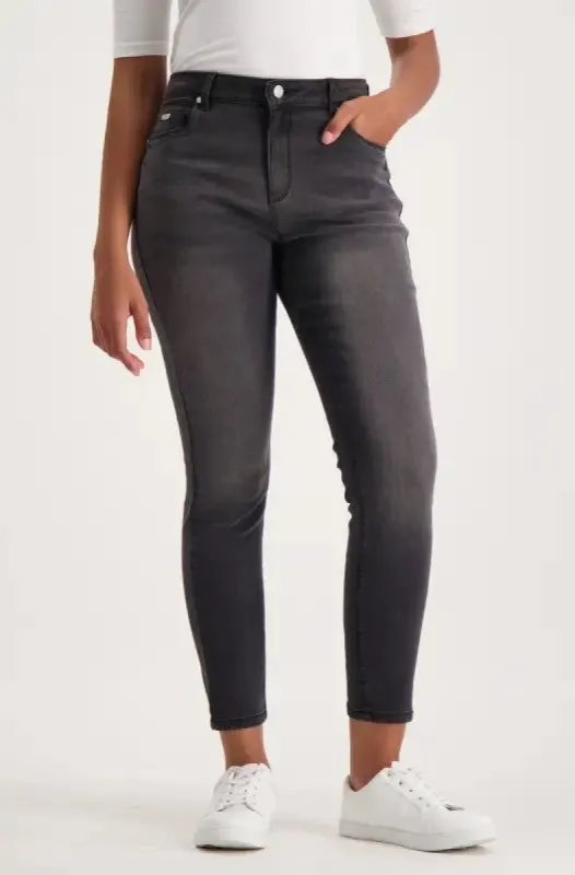 Keva Classic Mid Rise Skinny Jean _ 138392 _ Grey Wash sold by Dunns