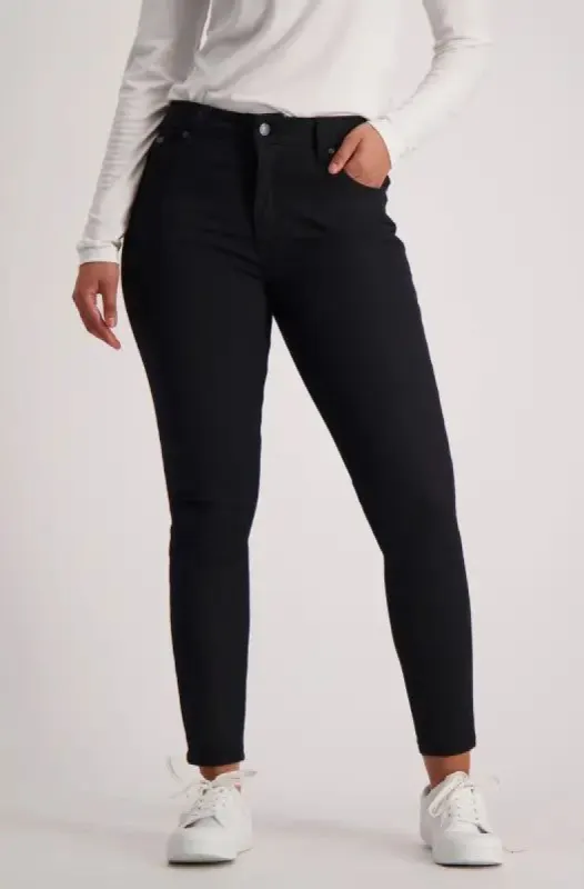 Harmony Midrise Coated Jeans _ 138659 _ Black sold by Dunns