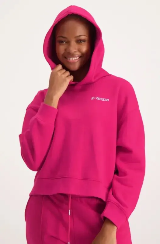 Lucy Side Slit Fleece Hoodiey Top _ 136712 _ Pink sold by Dunns