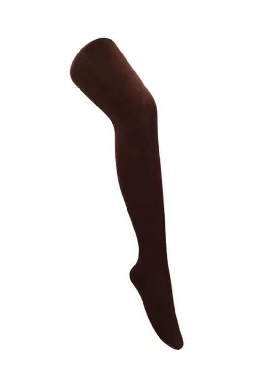 Adelaide Ribbed Tights _ 127916 _ Chocolate sold by Dunns
