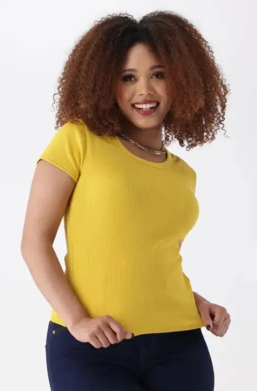 Bella Baby Rib  Tee _ 149151 _ Ocre sold by Dunns