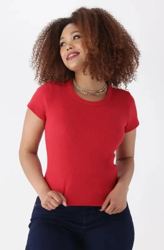 Bella Baby Rib  Tee _ 149145 _ Red sold by Dunns