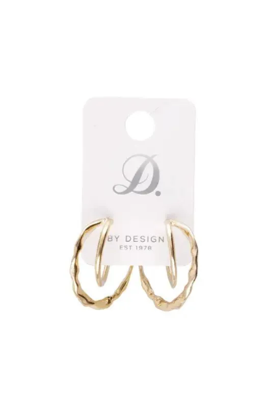 Donna Double Hoop Single Earrings _ 148177 _ Gold sold by Dunns