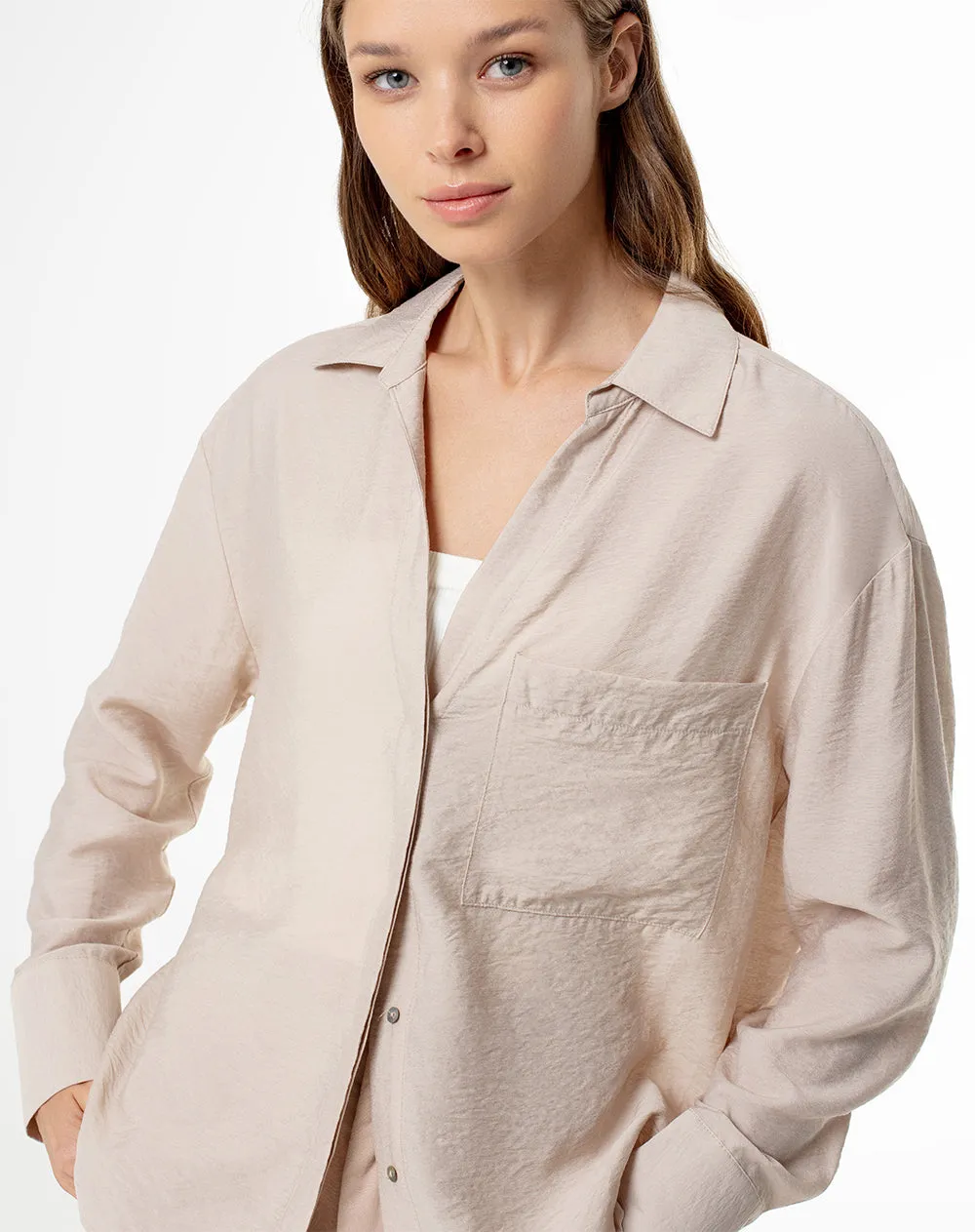 Camisa manga larga regular arena mujer sold by Gef product image thumbnail 3