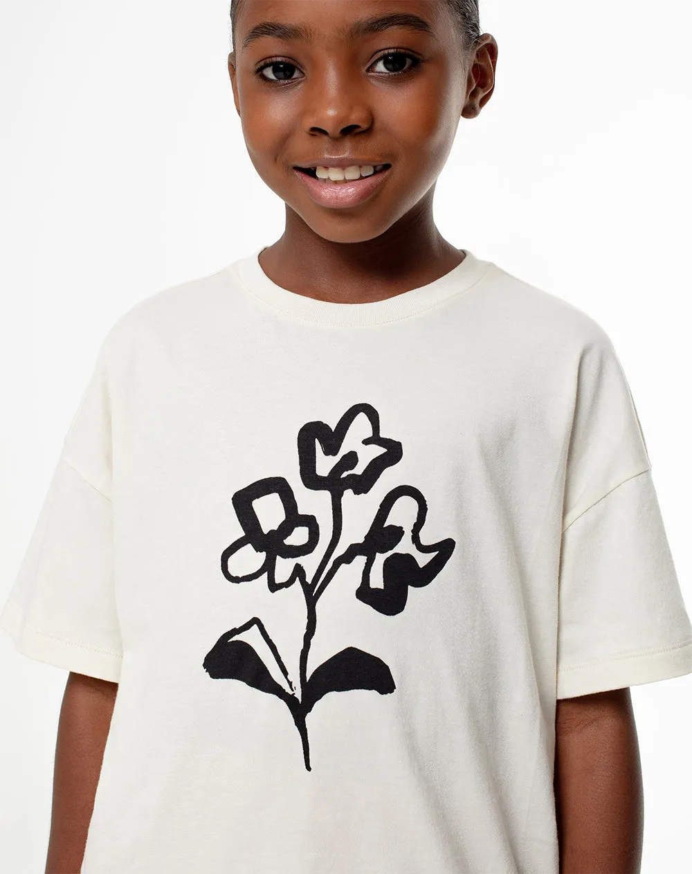 Camiseta oversize algodón blanca estampada niña sold by Gef product image thumbnail 3