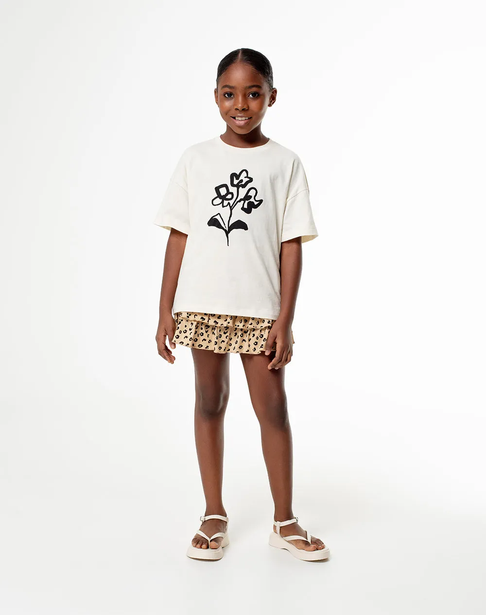 Camiseta oversize algodón blanca estampada niña sold by Gef product image thumbnail 4