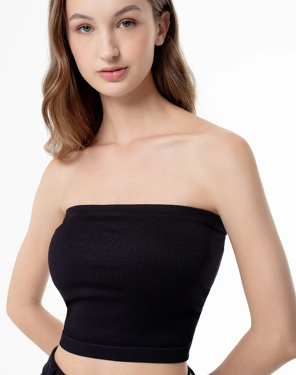 Crop top slim seamless negro mujer sold by Gef product image thumbnail 3