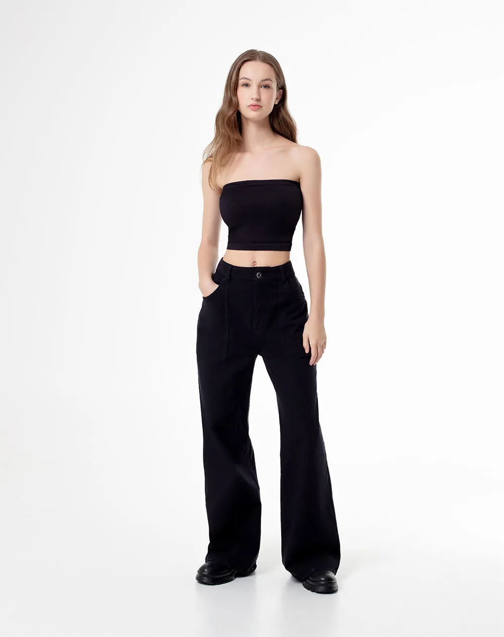 Crop top slim seamless negro mujer sold by Gef product image thumbnail 4