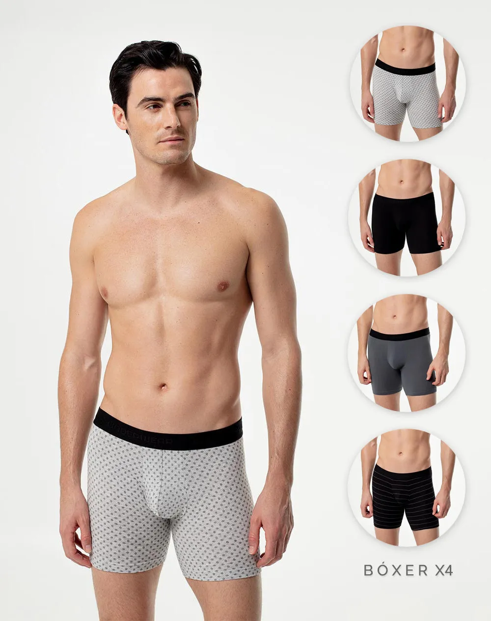 Bóxer medio jersey algodón x4unds surtido sold by Gef