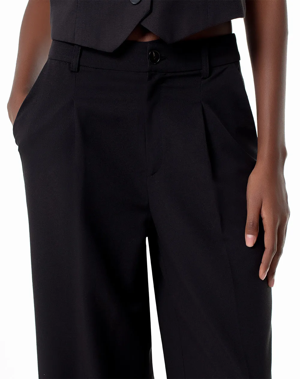 Pantalón wide leg tiro alto negro mujer sold by Gef product image thumbnail 4