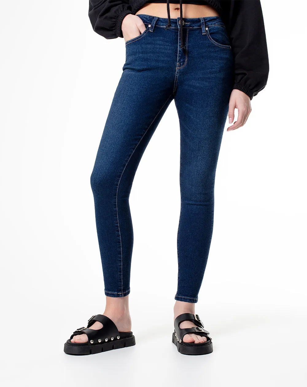 Jean súper skinny tiro medio índigo medio mujer sold by Gef product image thumbnail 3