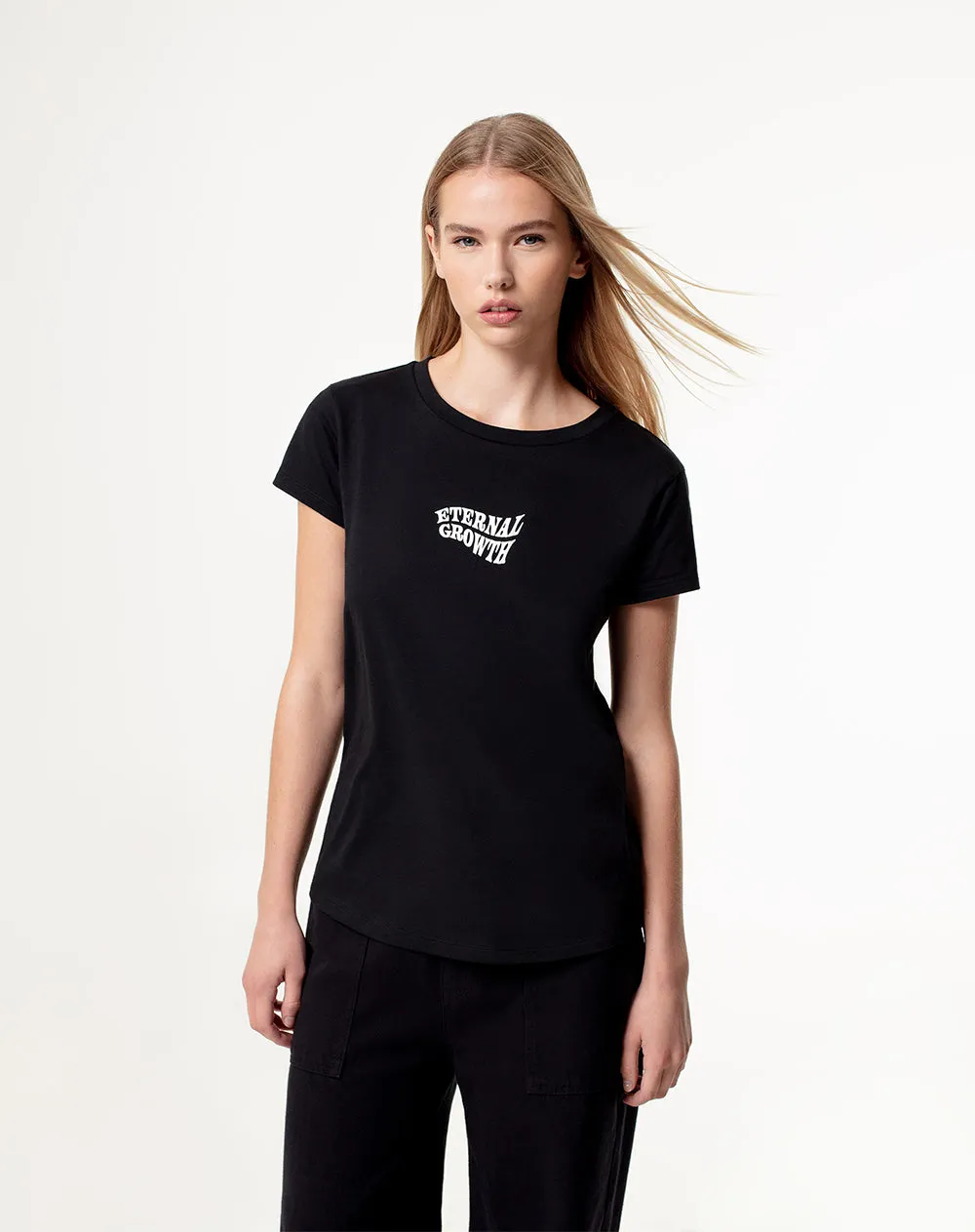 Camiseta regular fit manga 3/4 negra sold by Gef