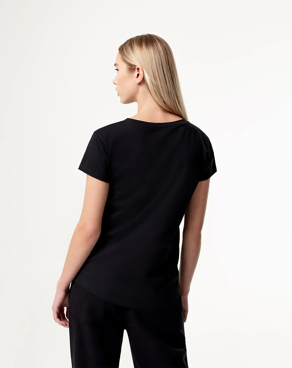 Camiseta regular fit manga 3/4 negra sold by Gef product image thumbnail 2