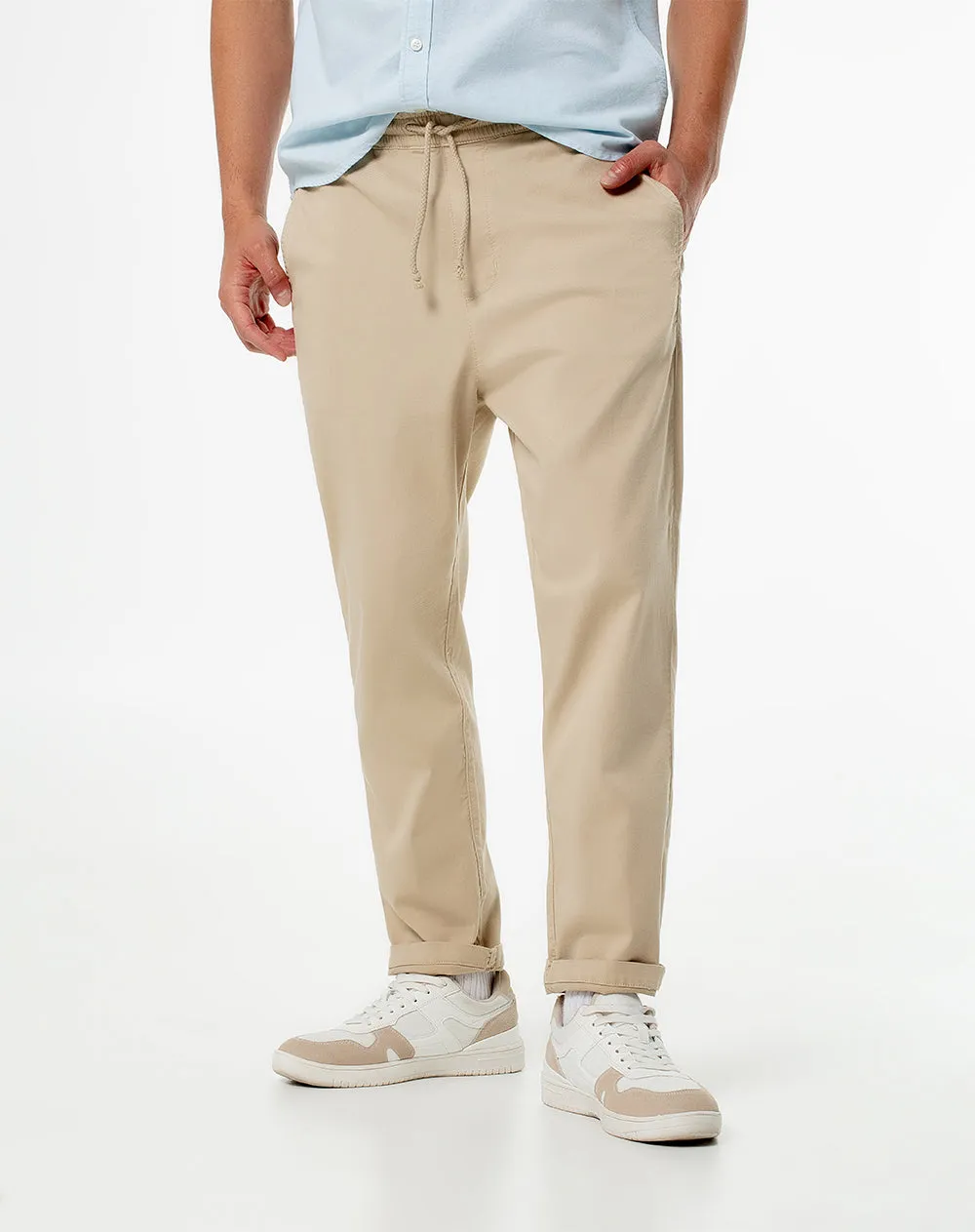 Pantalón regular fit tiro medio en drill habano sold by Gef product image thumbnail 3