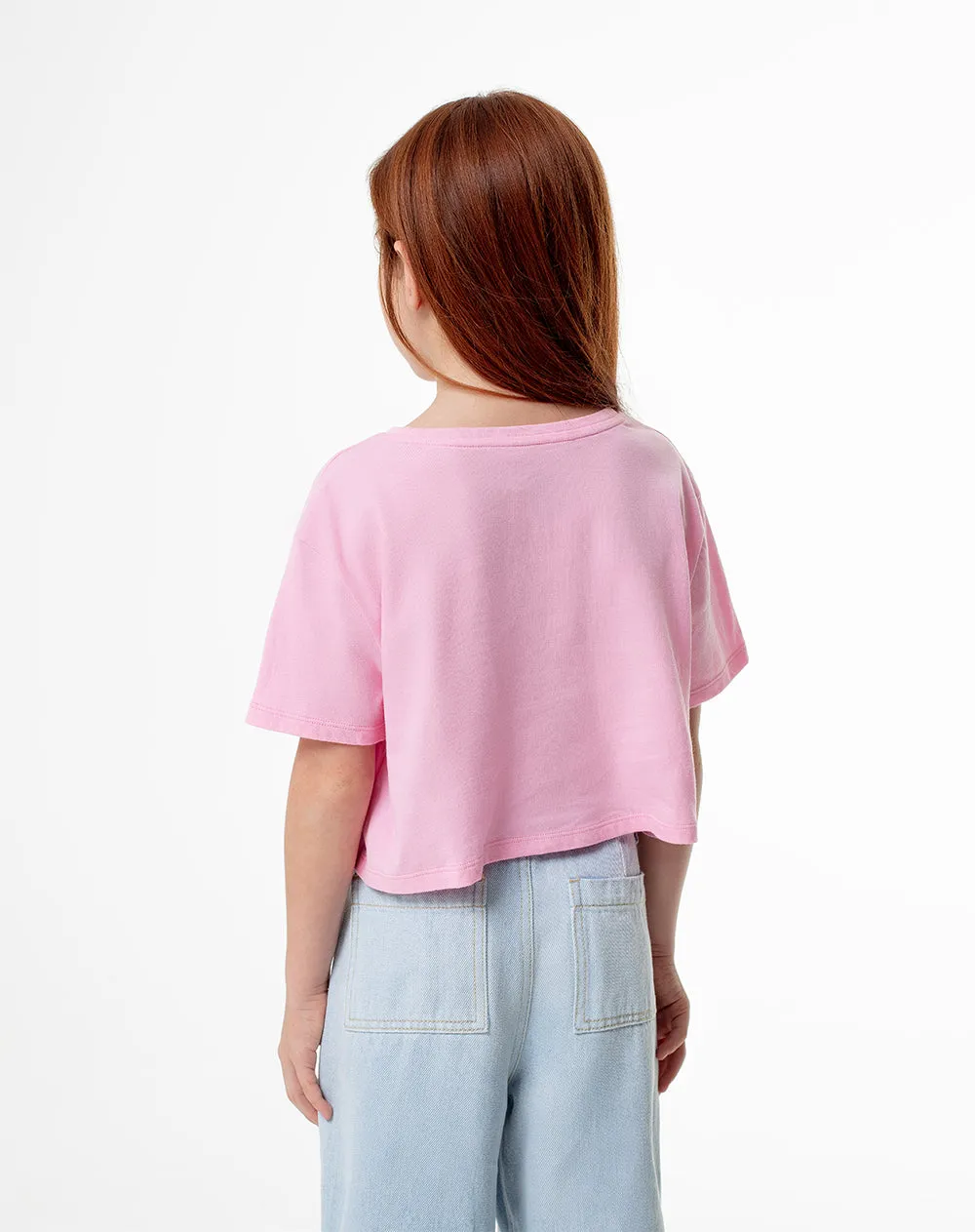 Camiseta crop regular algodón rosa niña sold by Gef product image thumbnail 2