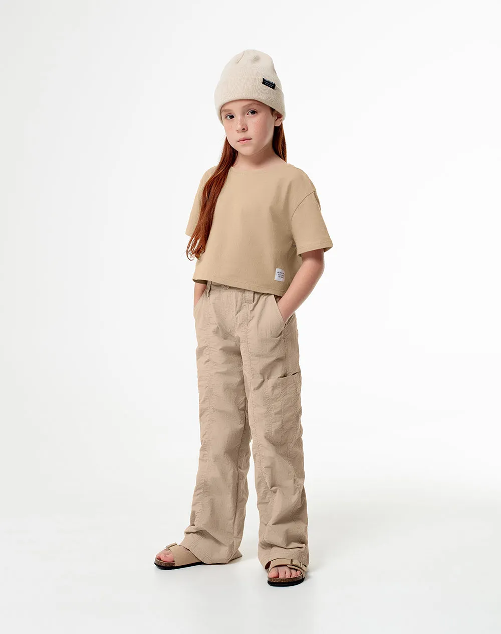 Camiseta crop regular algodón habano niña sold by Gef product image thumbnail 3