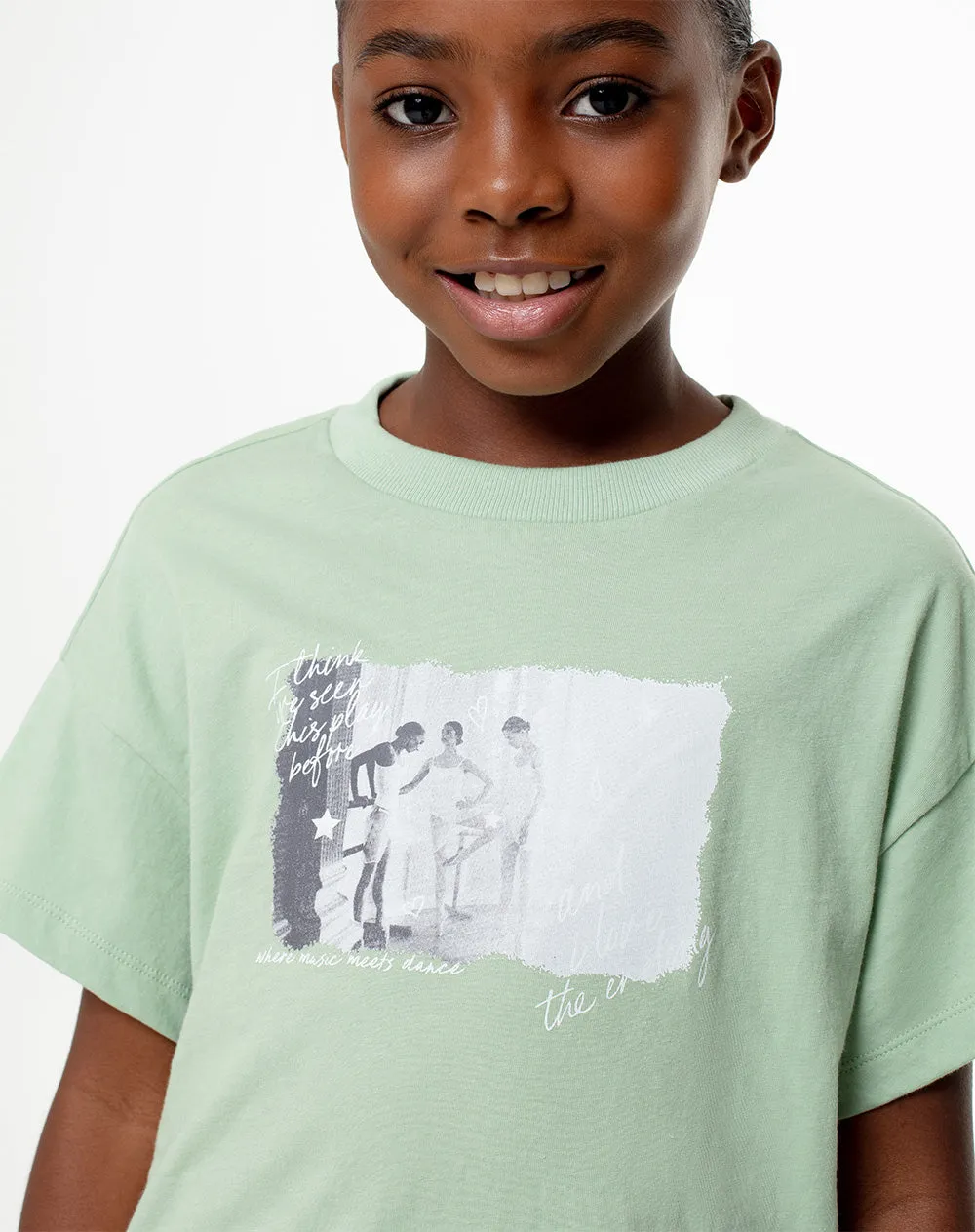 Camiseta oversize algodón verde niña sold by Gef product image thumbnail 3