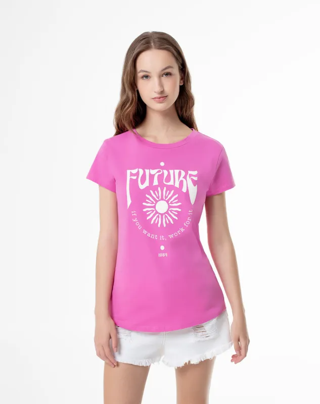 Camiseta regular fit manga 3/4 rosada sold by Gef