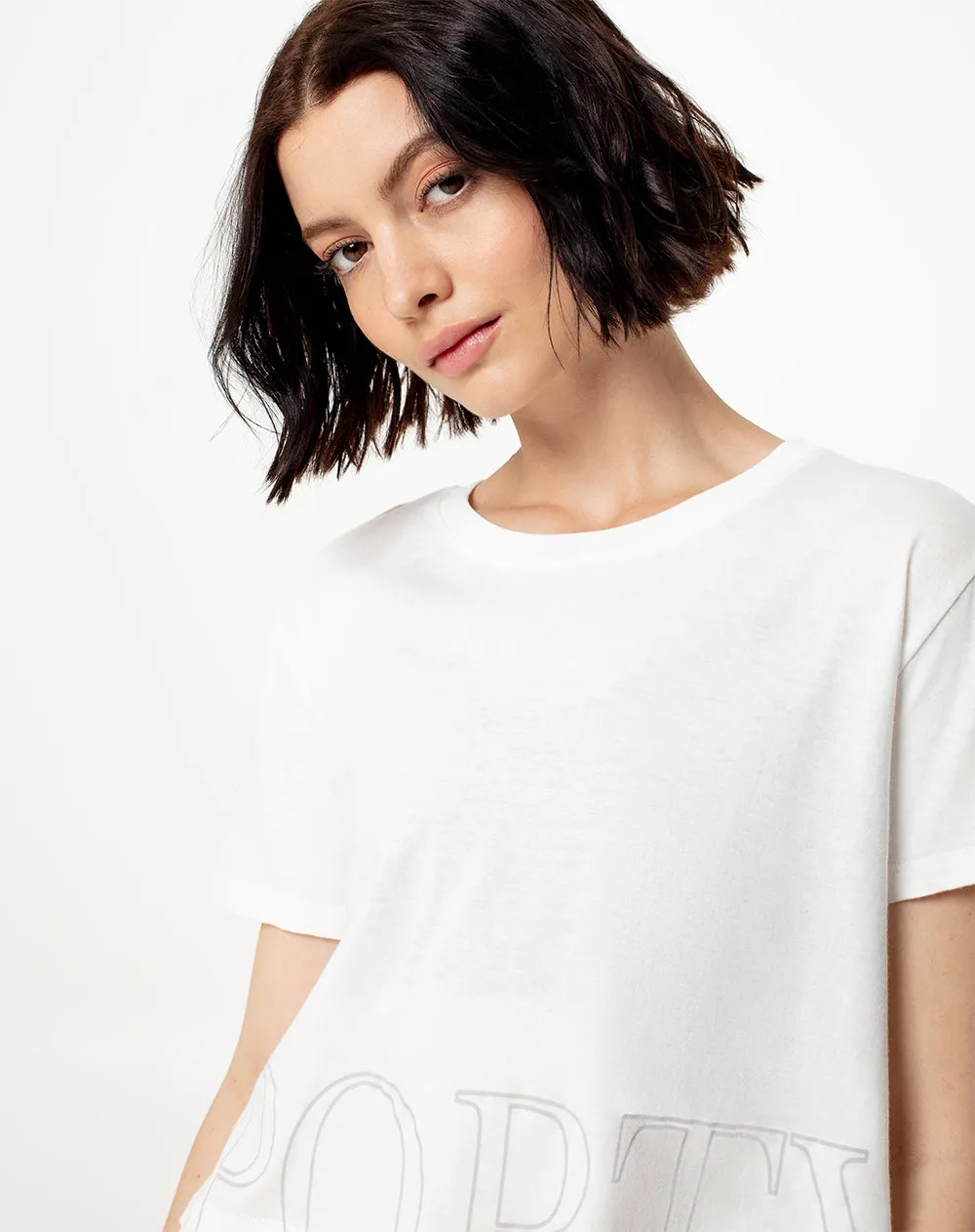 Camiseta Lite cropped fit manga corta blanca sold by Gef product image thumbnail 3