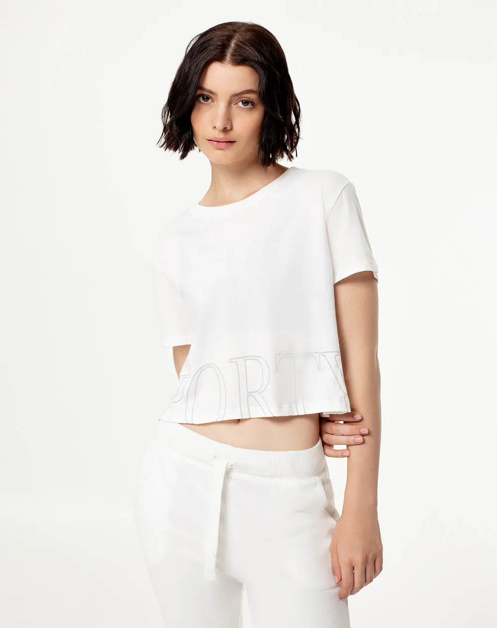 Camiseta Lite cropped fit manga corta blanca sold by Gef