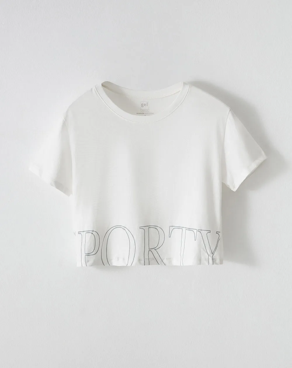 Camiseta Lite cropped fit manga corta blanca sold by Gef product image thumbnail 5
