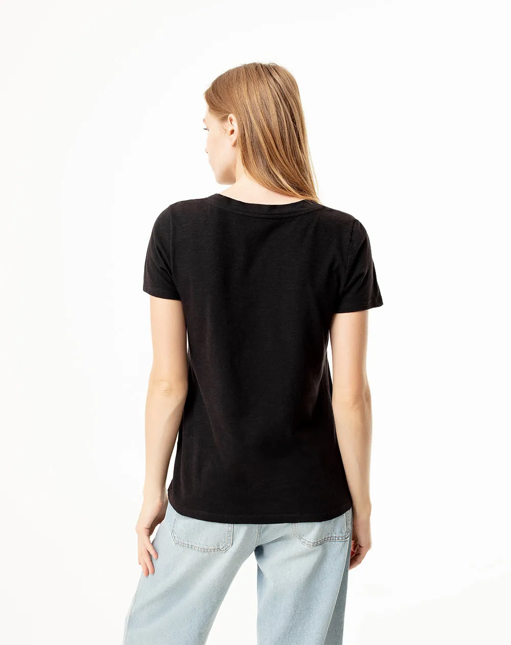 Camiseta regular fit manga corta negra sold by Gef product image thumbnail 2