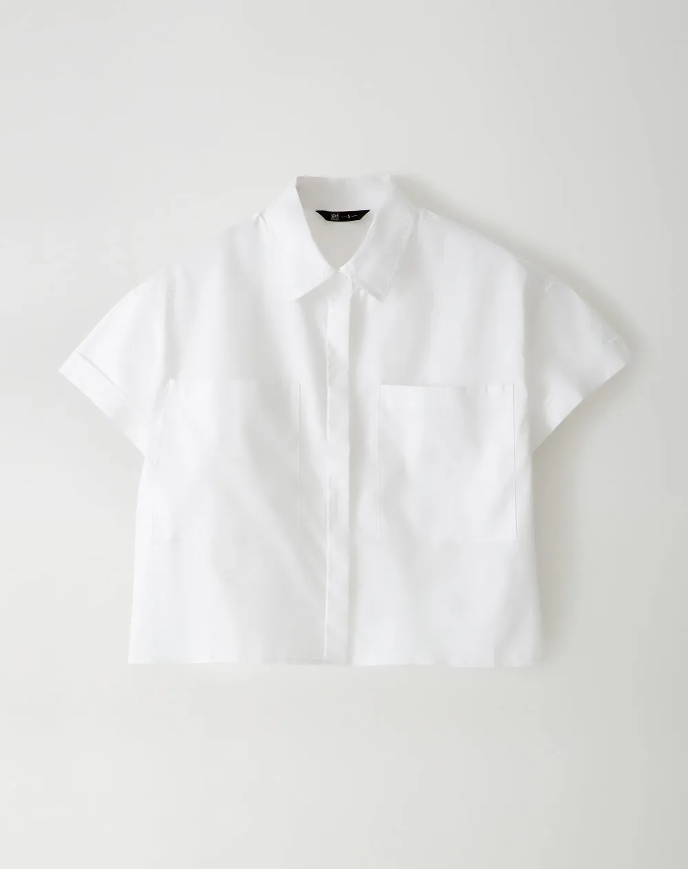 Camisa manga corta oversize crop algodón blanca mujer sold by Gef product image thumbnail 5