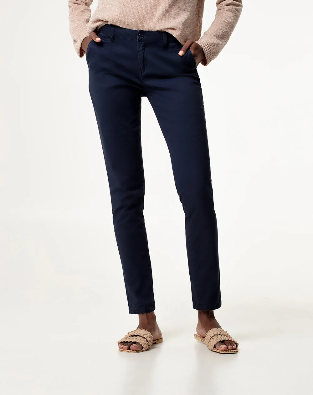 Pantalón skinny fit tiro medio en drill azul sold by Gef product image thumbnail 3