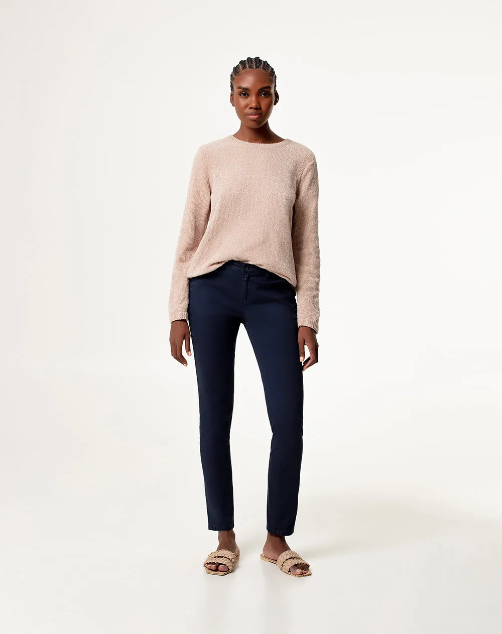 Pantalón skinny fit tiro medio en drill azul sold by Gef