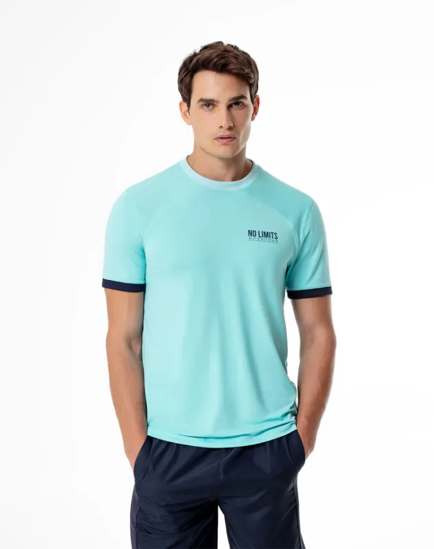 Camiseta regular fit manga corta turquesa sold by Gef