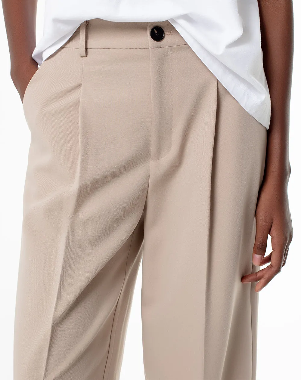Pantalón wide leg tiro alto caqui mujer sold by Gef product image thumbnail 4