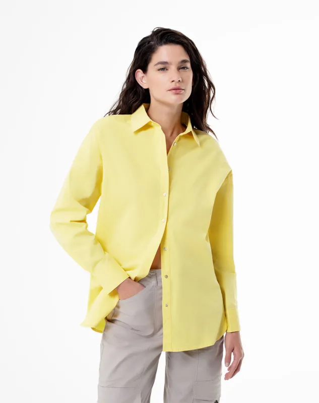 Camisa oversized fit manga larga amarilla sold by Gef