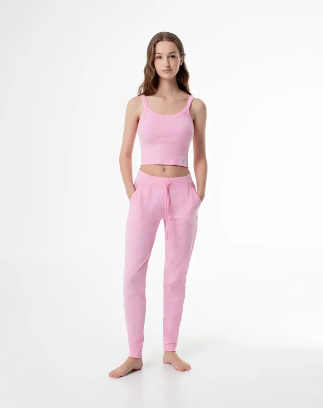 Pantalón slim fit tiro medio rosado sold by Gef