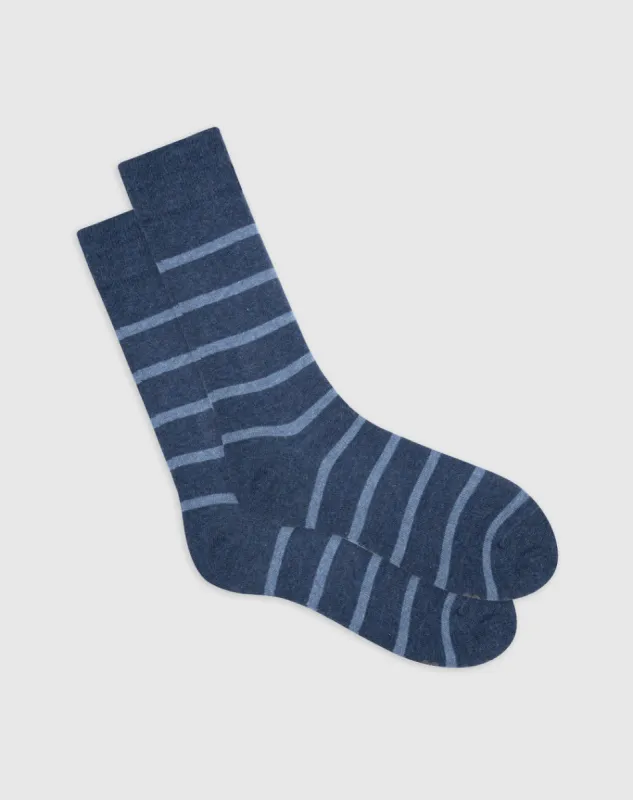 Medias hombre largas algodón azules rayas sold by Gef