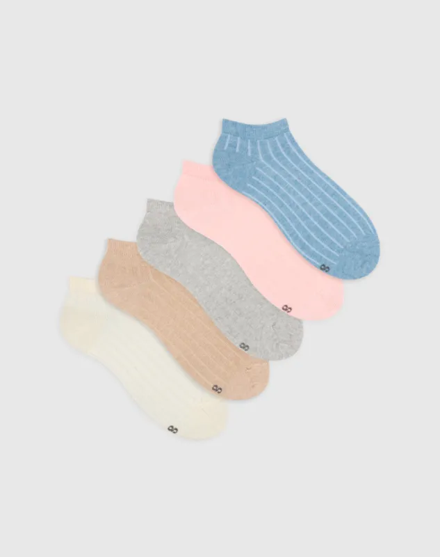Medias mujer tobillera corta algodón pack x5 surtido sold by Gef