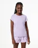 Camiseta Lara regular fit manga corta morada sold by Gef