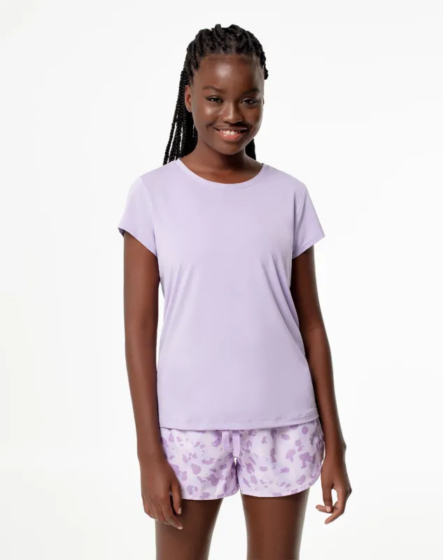 Camiseta Lara regular fit manga corta morada sold by Gef